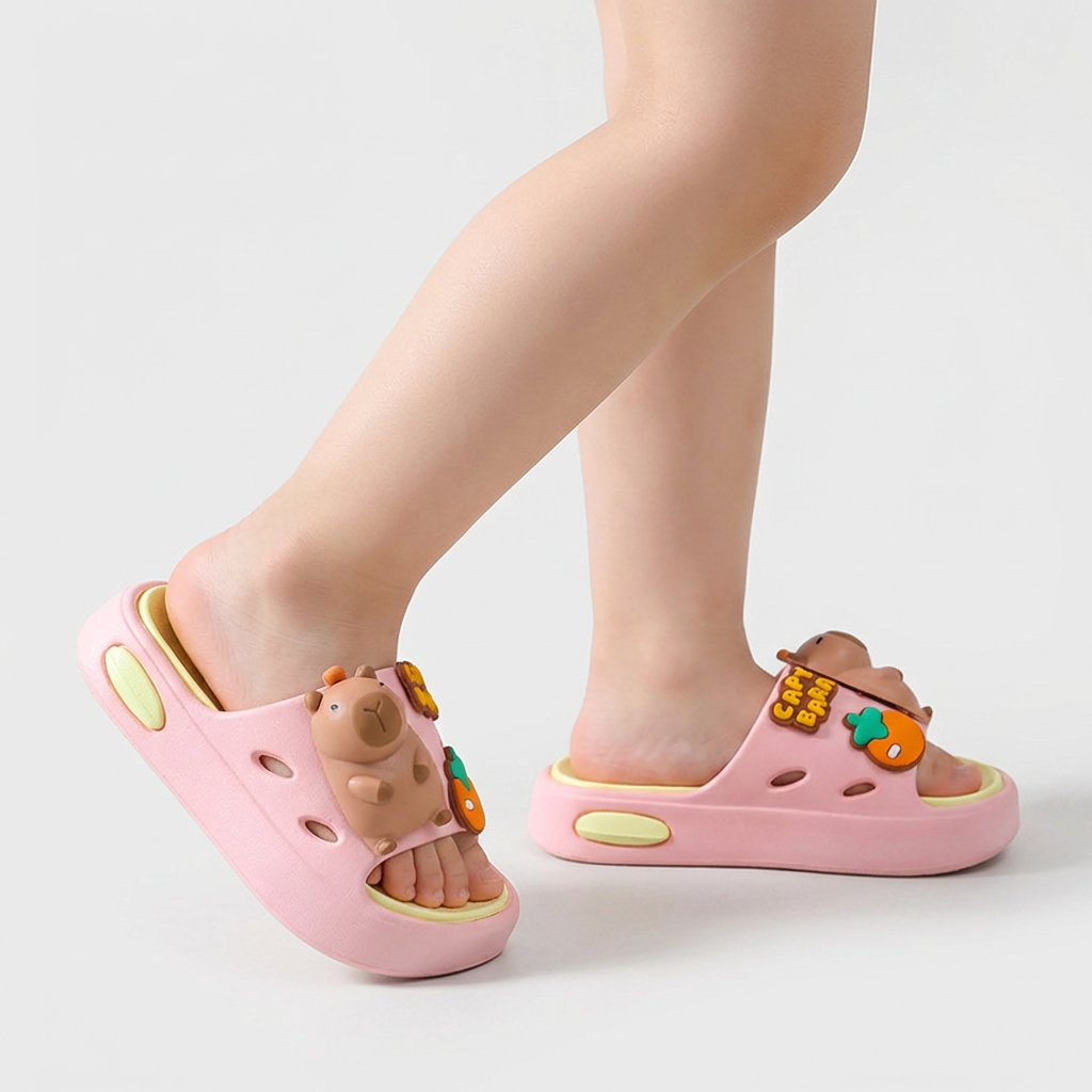 Capybara Slippers Soft-Soled and Non-Slip (Ages 2-9)