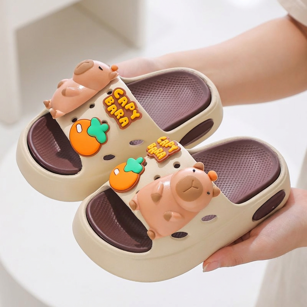 Capybara Slippers Soft-Soled and Non-Slip (Ages 2-9)