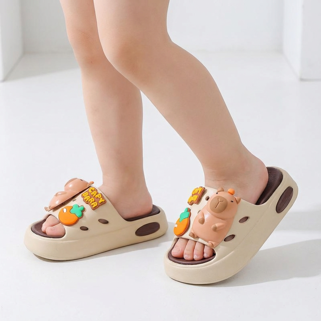 Capybara Slippers Soft-Soled and Non-Slip (Ages 2-9)