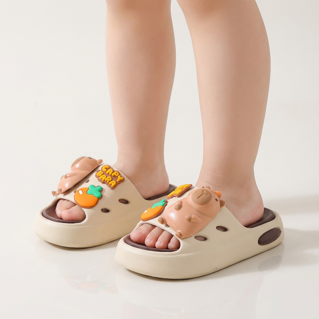Capybara Slippers Soft-Soled and Non-Slip (Ages 2-9)