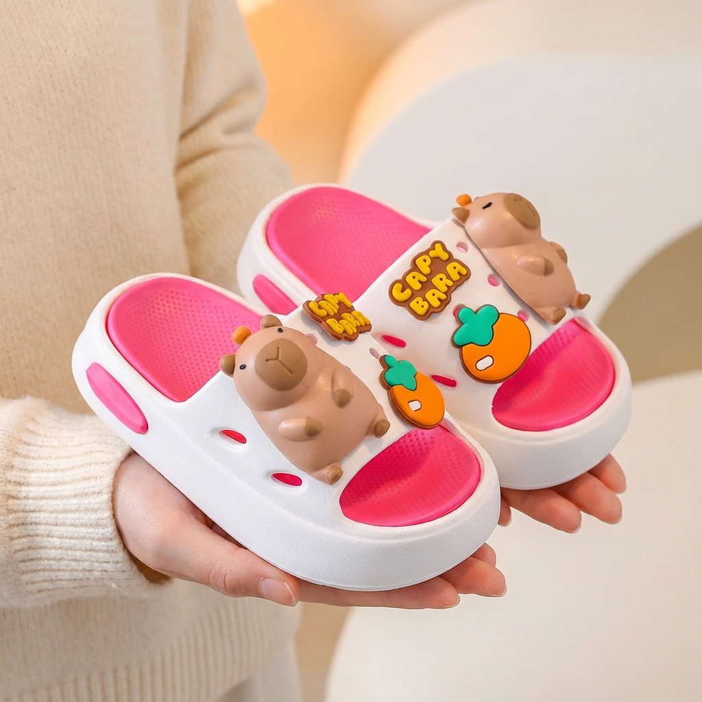 Capybara Slippers Soft-Soled and Non-Slip (Ages 2-9)