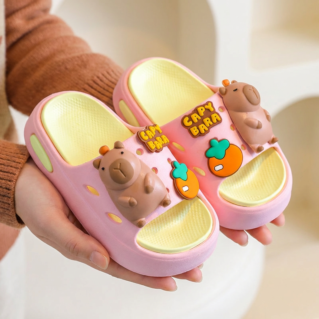 Capybara Slippers Soft-Soled and Non-Slip (Ages 2-9)