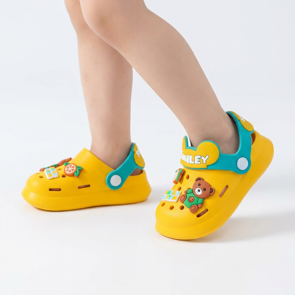 Smiley Rubber Jelly Clogs for Children Age 1-7 Years