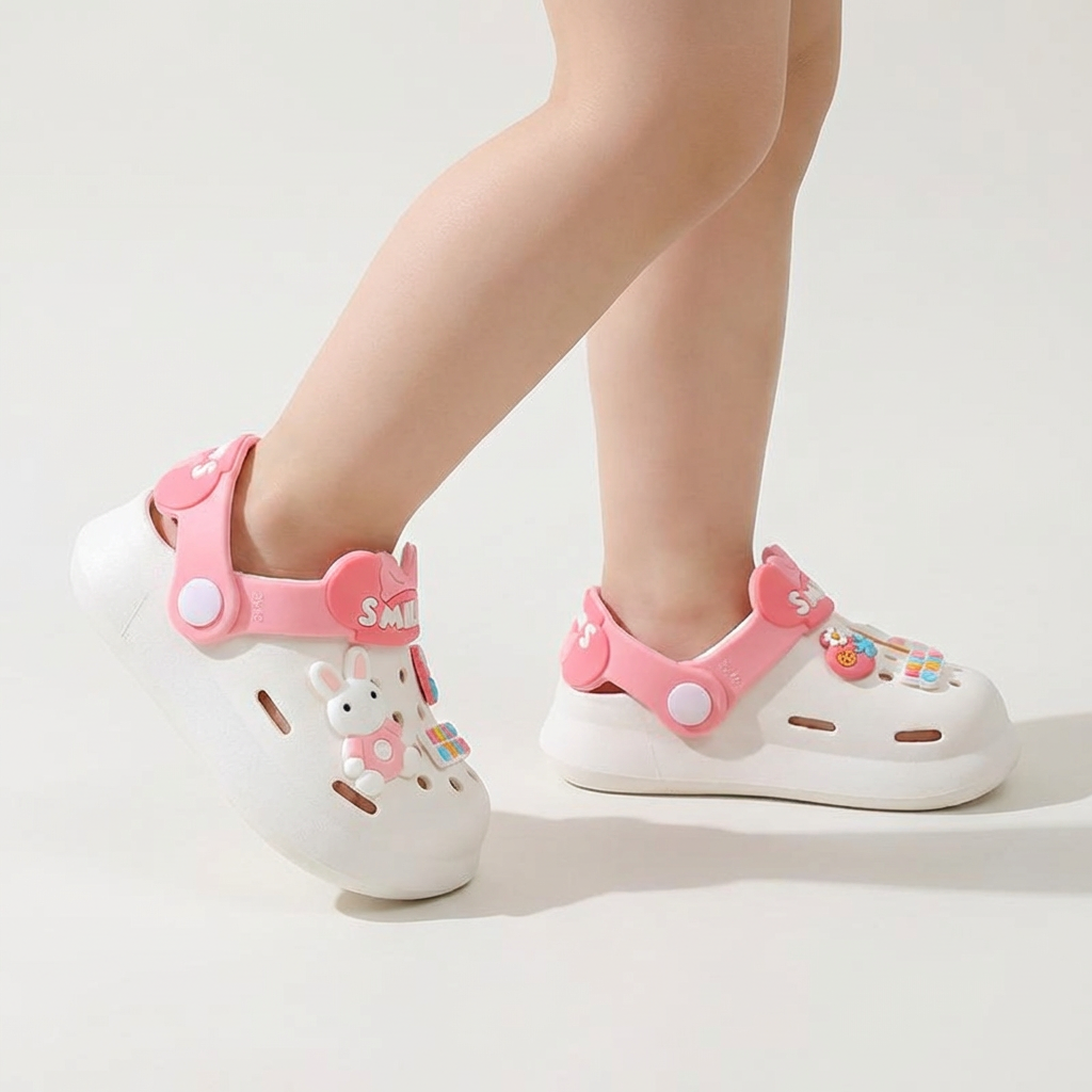 Smiley Rubber Jelly Clogs for Children Age 1-7 Years