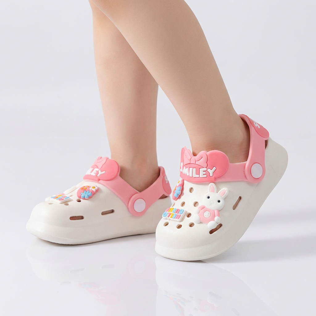 Smiley Rubber Jelly Clogs for Children Age 1-7 Years