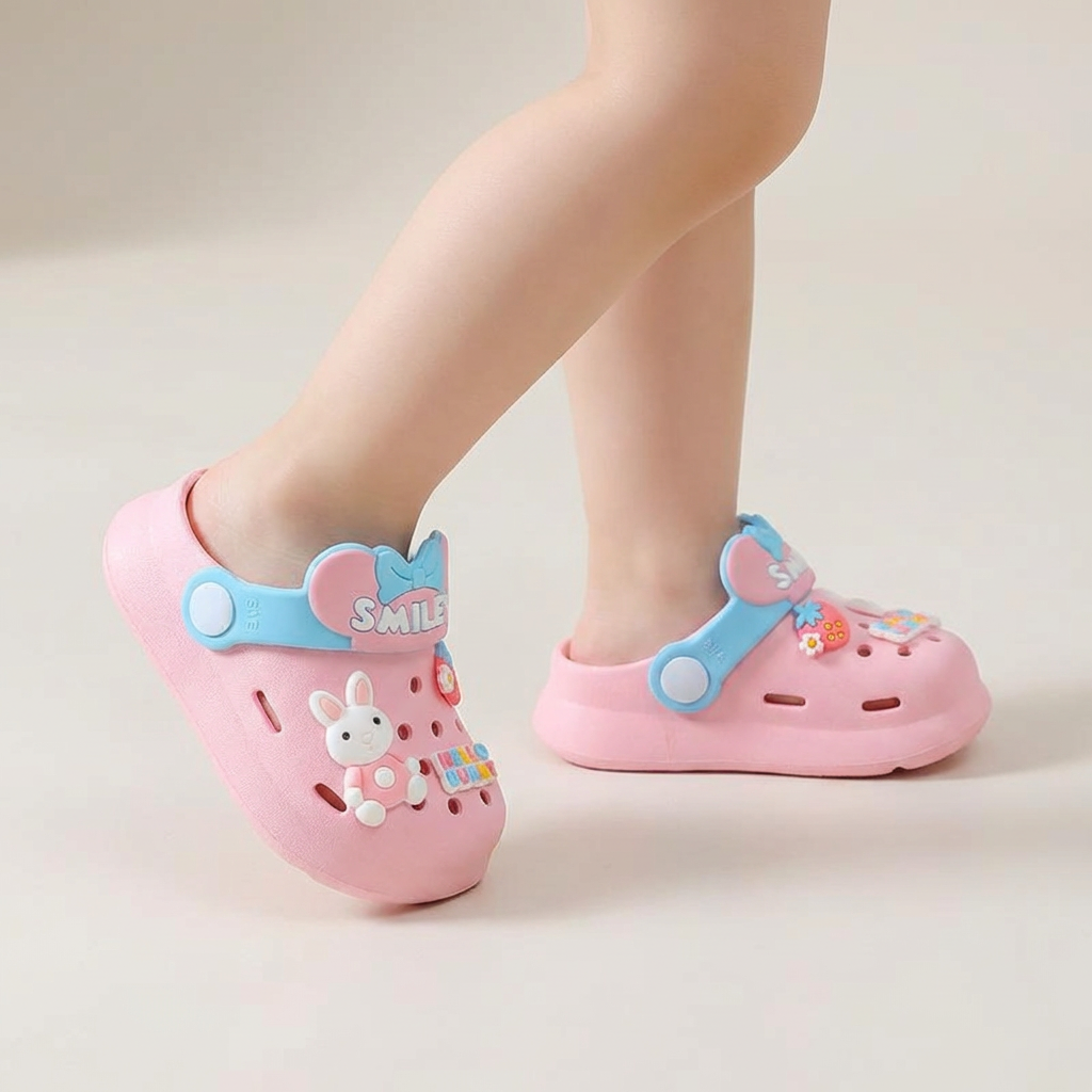Smiley Rubber Jelly Clogs for Children Age 1-7 Years