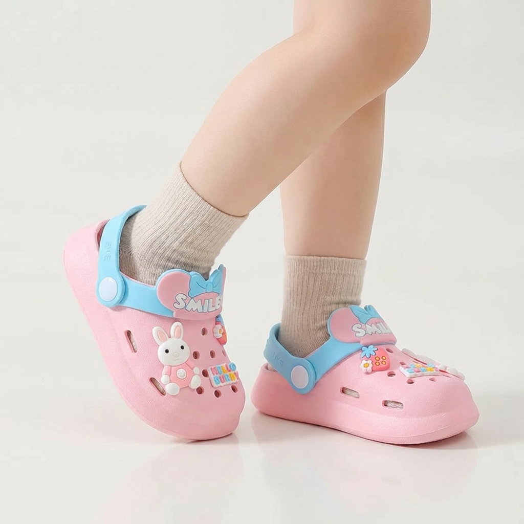 Smiley Rubber Jelly Clogs for Children Age 1-7 Years