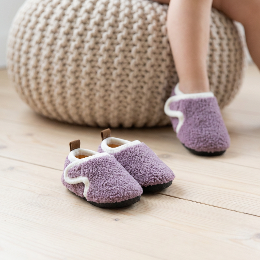 Cozy Plush Indoor Shoes Anti-Slip (Ages 3-11)