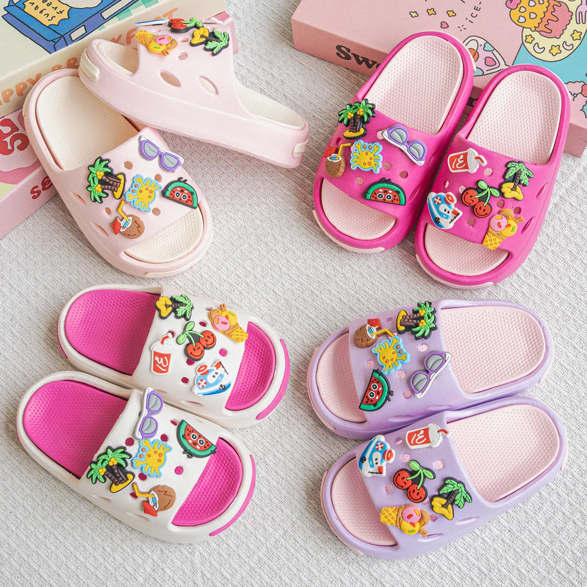 Fruit Slippers Soft-Soled and Non-Slip (Ages 2-9)