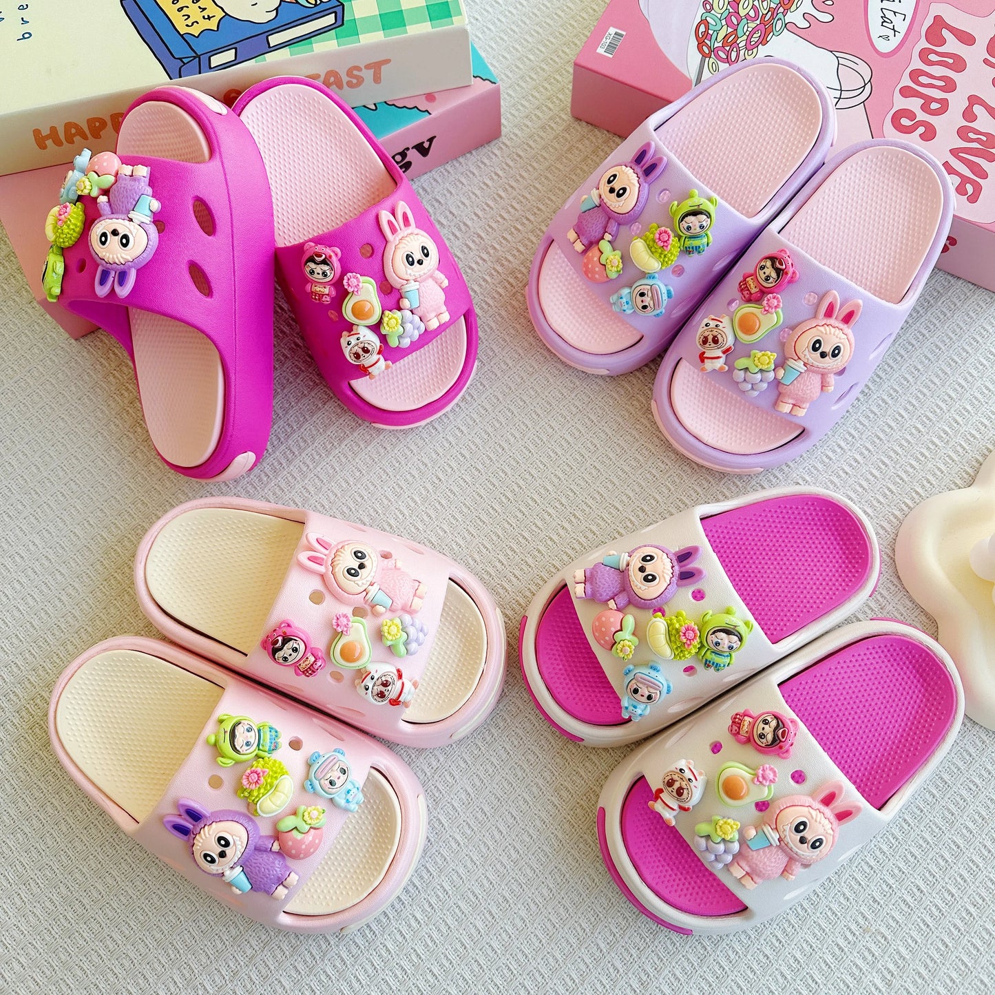 Cartoon EVA Slippers for Kids Fun 3D Characters 2-9 Years