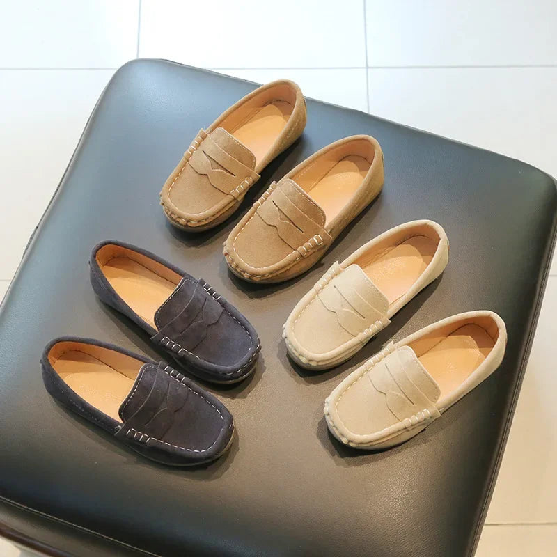 Kids Classic Leather Slip-On Loafers – School & Casual Wear