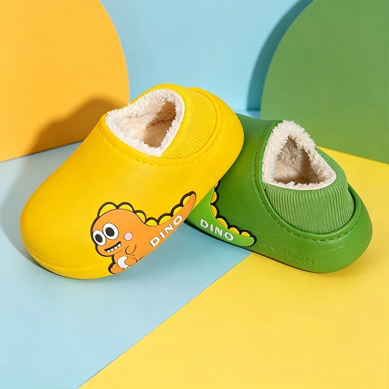 Fleece-Lined Kids Cartoon Clogs – Ages 2–10