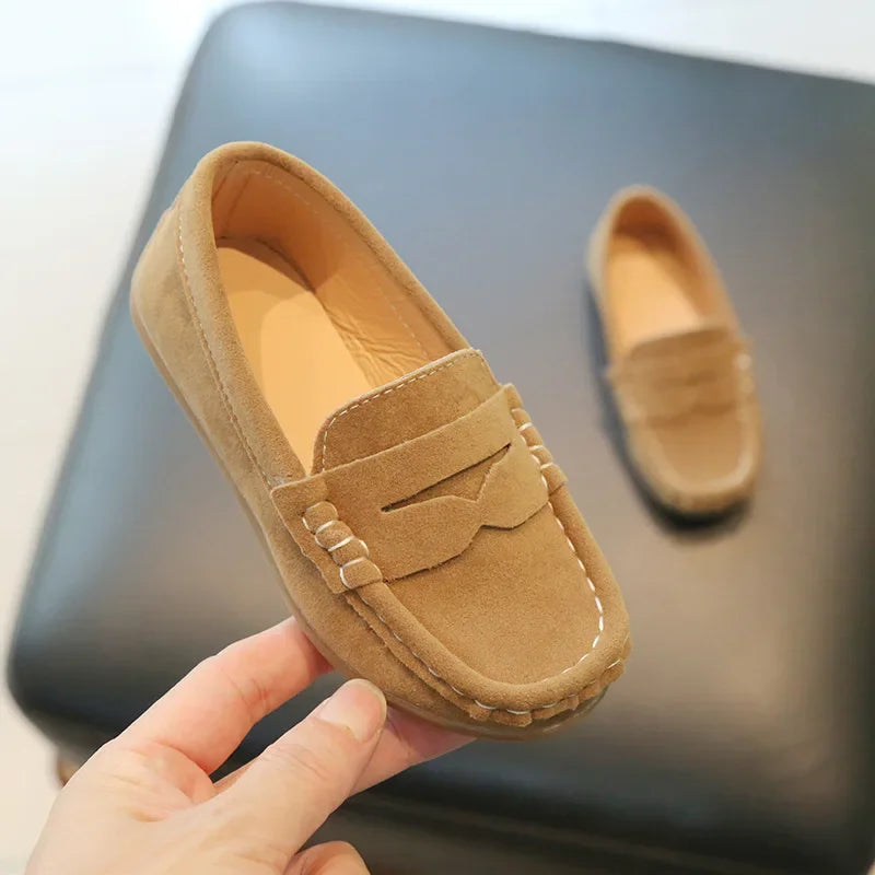 Kids Classic Leather Slip-On Loafers – School & Casual Wear