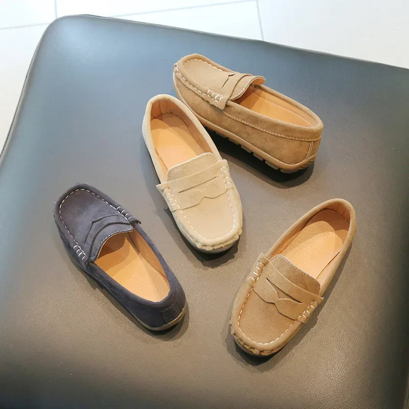 Kids Classic Leather Slip-On Loafers – School & Casual Wear