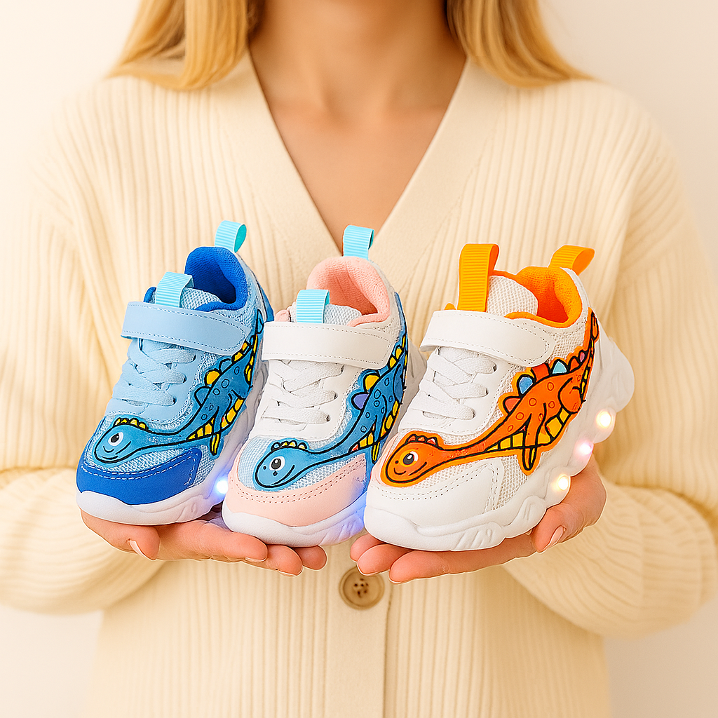 LED Dinosaur Edition Sneakers for Kids (1–6 Years)